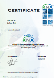 InterControls Certyfikat KNX Partner
